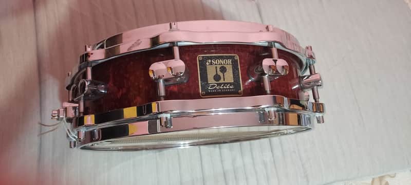 14x4.25 Sonor Delite Birdseye Cherry red snare image 1