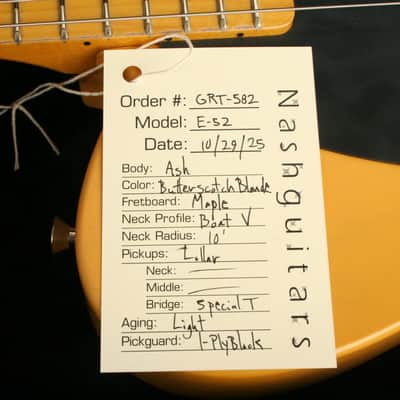 Nash Guitars E-52 Butterscotch Blonde Boat Neck GRT-582 image 13