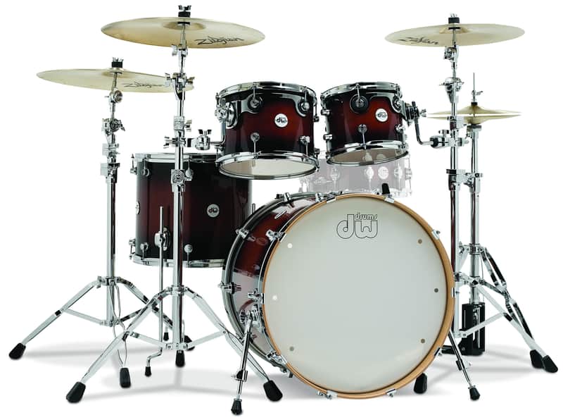 DW Design Series 4-Piece Maple Shell Pack, Tobacco Burst w/Chrome Hardware image 1