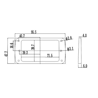 Electric Guitar or Bass Humbucker Pickups Cover Frame Flat Top Pickup Mounting Rings image 3