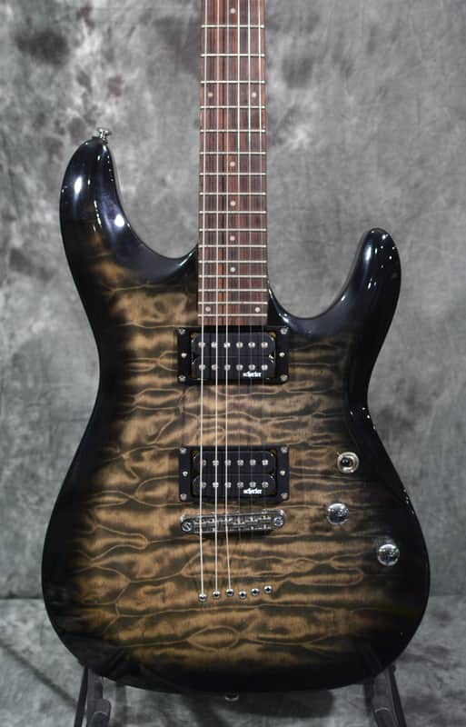 Schecter C-6 Plus Diamond Series Charcoal Burst w/ FAST Same Day Shipping image 1