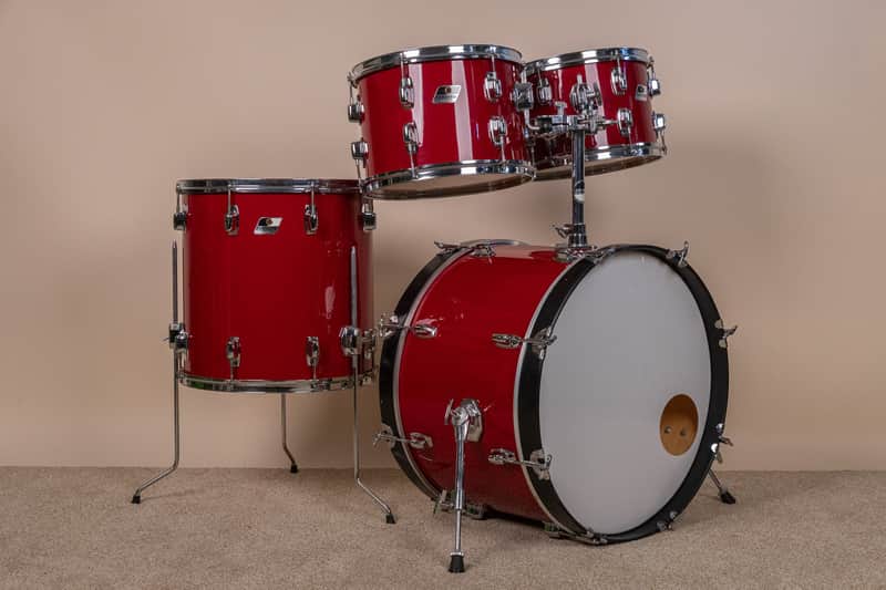 1980s Ludwig "Rocker" Red Cortex Drum Set image 1