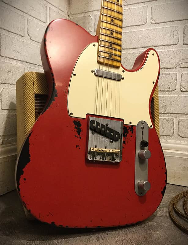 Relic Fender Telecaster Road Worn Red by Nate's Relic Guitars
