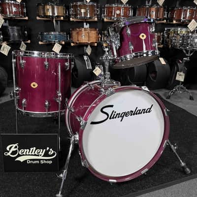 *RARE!* Slingerland StudioKing 3-Piece 12/14/18 Bop Drum Kit Set in Plum Gloss Lacquer w/ Upgraded Die-Cast Hoops image 2