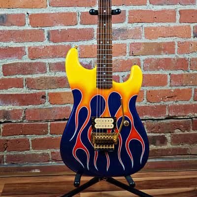 Jackson USA Custom Super Strat Charvel San Dimas Style Fender Headstock 1991 Hot Rod Flames image 4