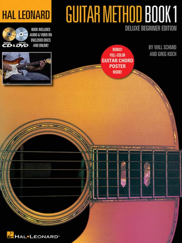 Hal Leonard Hal Leonard Guitar Method - Book 1, Deluxe Beginner Edition: Includes Audio & Video on Discs and Online Plus Guitar Chord Poster image 1