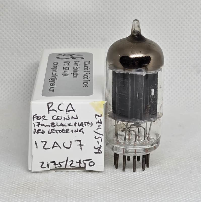 RCA Made For Conn 12AU7 Long Black Plate Balanced Single NOS 12AU7A ECC82 image 1