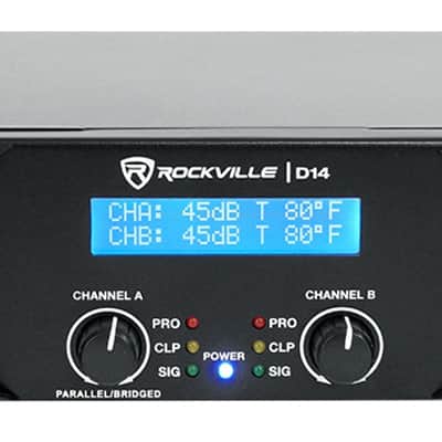 Rockville D14 7000w Peak/2000w RMS 2 Channel Power Amplifier Pro/DJ Amp+Cables image 2