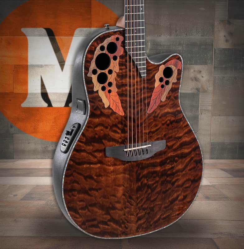 Ovation Celebrity Elite Plus E-Acoustic Guitar CE44P-TGE Dark Tiger Eye (CE44P-TGE-G) image 1