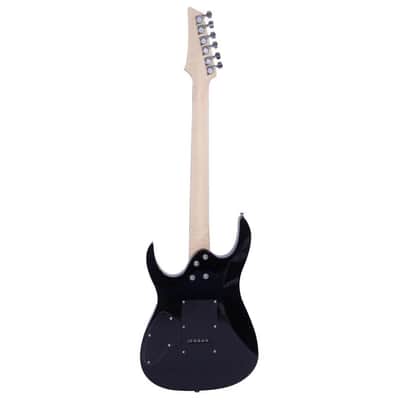 Ukscs Black Flame Type Maple Wood 24 Frets Beginner Electric Guitar Set image 3
