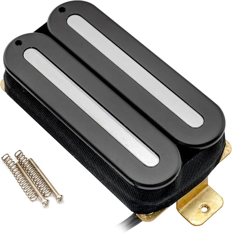 Super Power Dual Blade Hot Rail Ceramic Humbucker Pickup Bridge Pickup 16K for Strat Tele Style Electric Guitar, Black image 1