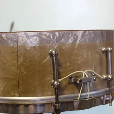1930's Ludwig 'Professional Model' Snare Drum 5"x14" in Lavender Pearl image 11