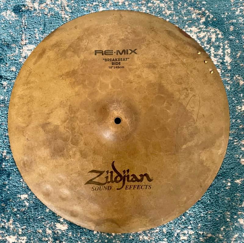24 YEARS OLD 18” Zildjian REMIX BREAKBEAT Ride w 3 Original Rivets 1655g image 1