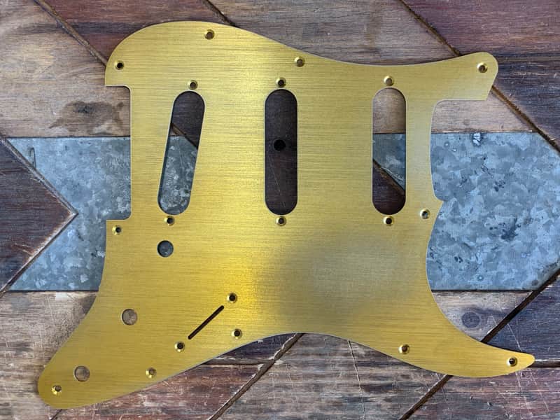 Real Life Relics Aged Gold Anodized Pickguard for Fender® Stratocaster® 11 Hole SSS [PGA1] image 1