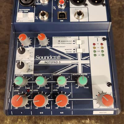 Soundcraft Notepad-5 5-Channel Analog Mixer 2010s - Blue image 4