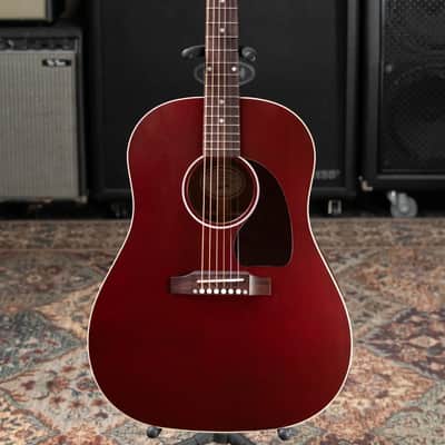 Gibson J-45 Special Dreadnought Acoustic/Electric Guitar - Satin Wine Red with Gig Bag image 3