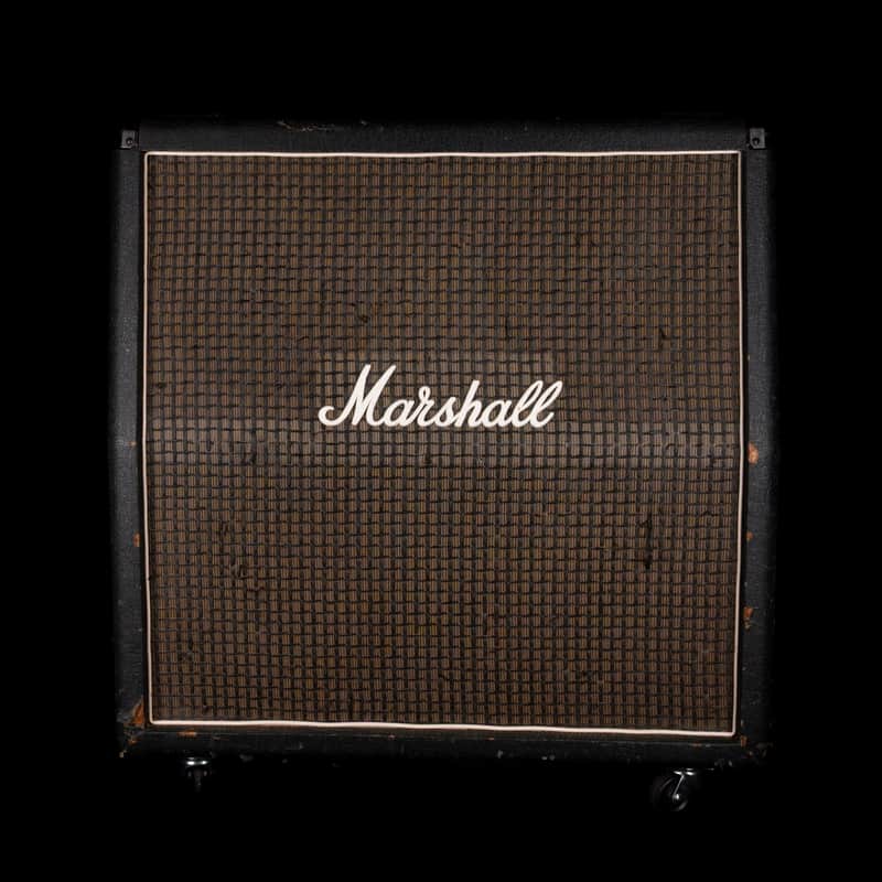 Vintage 1977 Marshall Slant Cab With "Black Backs" 4x12" 25-watt Rola Celestion Speakers Guitar Amp Cab image 1