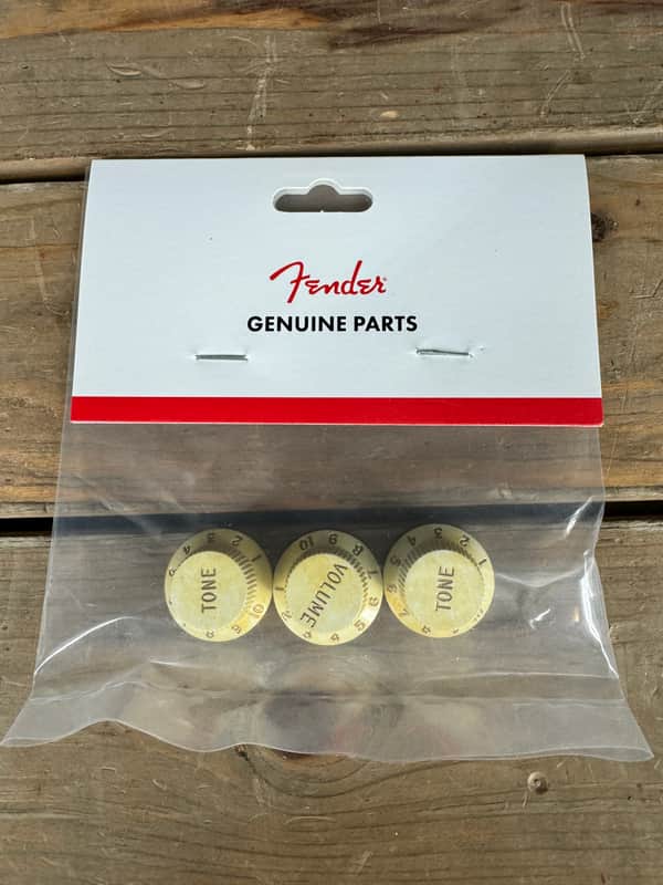Real Life Relics Genuine Fender Strat Stratocaster Knobs 0992035000 - White Relic.  [DL9] image 1