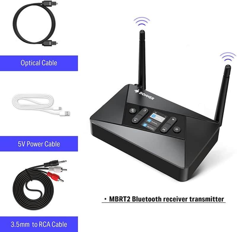 5.0 Bluetooth Transmitter Receiver 2 in 1 with HD TFT Screen image 1