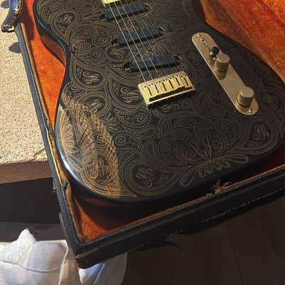 Fender James Burton Telecaster 1991 - Black with gold paisley pattern image 6
