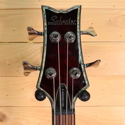 Schecter Hellraiser-4 Electric Bass w/ Hardshell Case - Crimson Red Burst - Project Bass image 9