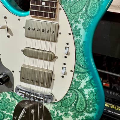 Oopeg Guitars Japan Supreme Colection Trailbreaker Mark I Lefty "Old Garage Stock"  NAMM Show 2026  Green Paisley image 7