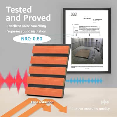 8-Pack Cherry Wood Slat Acoustic Panels – 47.2" x 23.6" Fluted Studio Wall & Ceiling Sound Treatment image 3