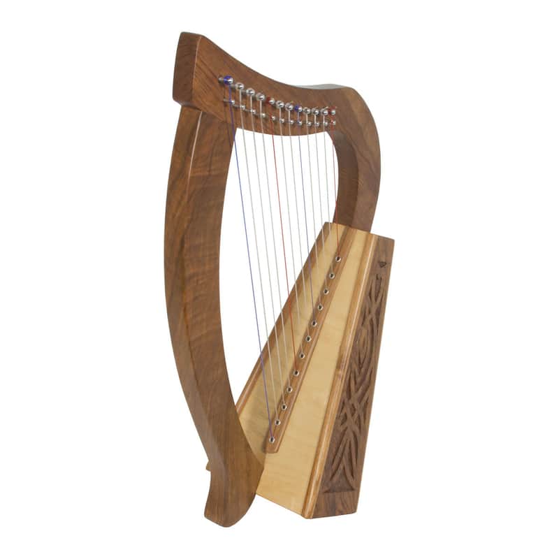 Roosebeck Baby 12 String Harp Walnut Celtic Knotwork Mini Harp image 1