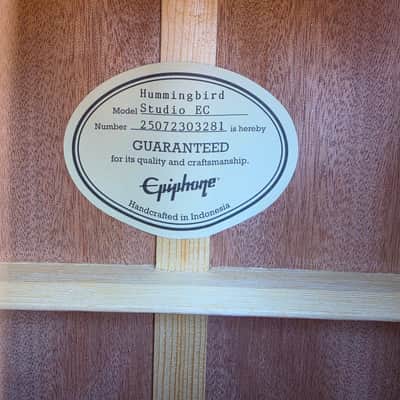 New Epiphone Hummingbird Studio Electric Cutaway Acoustic-electric Guitar Antique Natural Deluxe Hardshell Case Included image 8