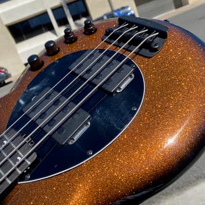 2022 Music Man Bongo 4 String HH Bass - Harvest Orange Gold Stingray image 8