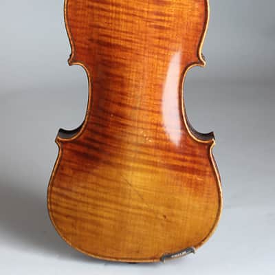 Violin (unlabelled)  (early 20th C.), original black hard shell case. image 2
