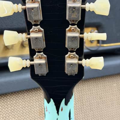 Gibson 1960 Standard Historic Les Paul 2016 - Black over Kerry Green Aged image 12
