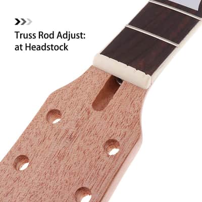 Electric Guitar Neck DIY For Gibson LP Guitars Parts Replacement 22 Fret Mahogany Neck Rosewood Fretboard with White Trapezoid Dots Inlay Natural image 5