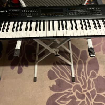 Vintage Roland JV‑80 Synthesizer Bundle - Fully Functioning with Flight Case and Metal Stand image 9