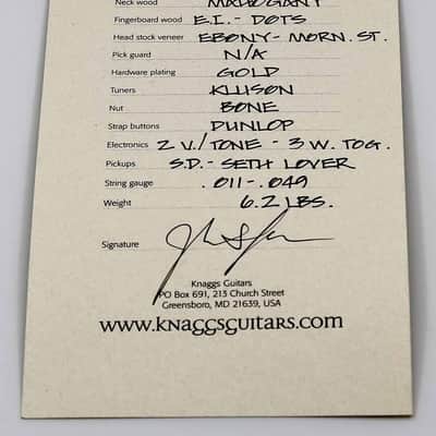 Knaggs Guitars - Influence Chena - Duanne Allman Burst -Hollowbody - OHSC - Call for Best Price !!! image 9