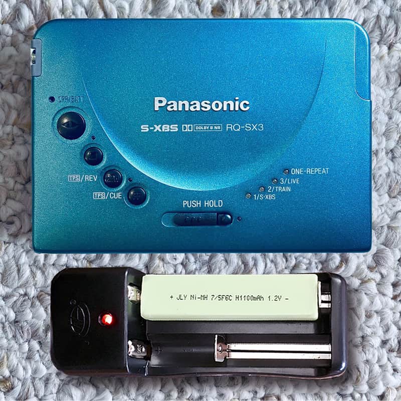 PANASONIC SX3 Walkman Cassette Player, EX Rare Blue ! Display or Repair ! image 1