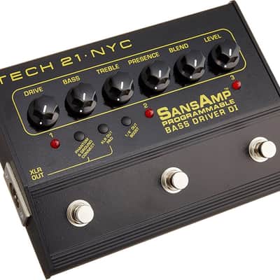 Tech 21 SansAmp Programmable Bass Driver DI Pedal Bundle w/Cable and Cloth image 3
