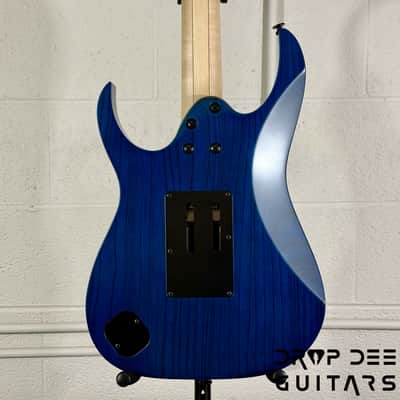 Ibanez Prestige RG653DX Electric Guitar w/ Case - Transparent Deep Blue Flat image 11
