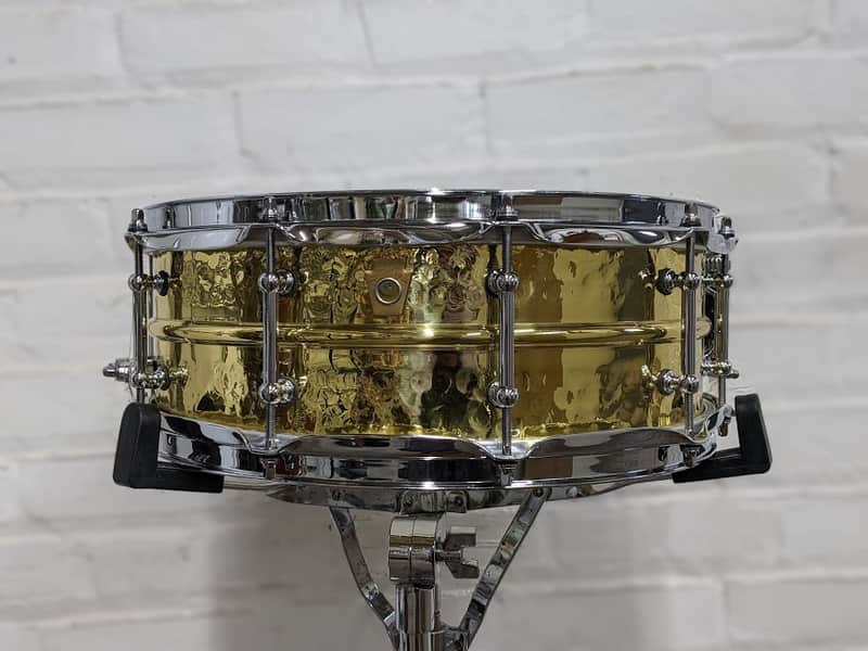Ludwig 5x14" Hammered Brass Snare Drum with Tube Lugs image 1