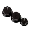 Fender JAZZ BASS KNOBS, BLACK (2 LARGE, 1 SMALL) (SET OF 3)