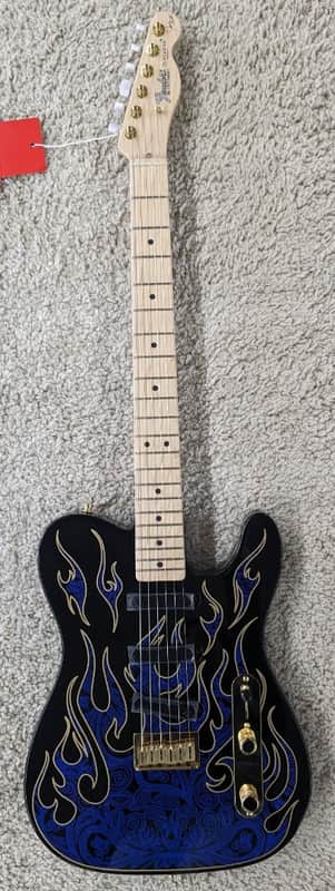 Fender James Burton USA Telecaster Guitar w/Vintage Case, Blue Paisley Flames