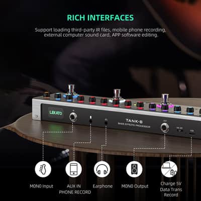 LEKATO TANK-B Electric Bass Effects Pedal Multi Effects Compressor Recording Amp Mod image 4