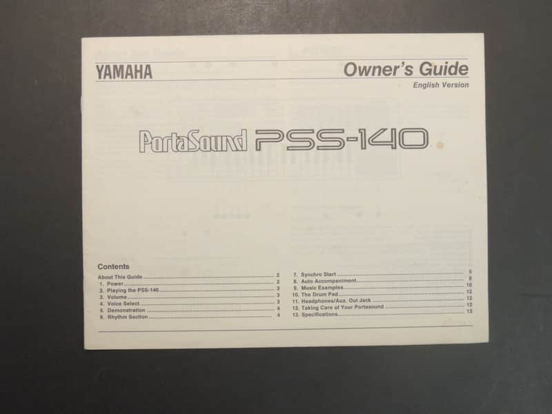 Yamaha Portasound PSS-140 Owner's Guide [Three Wave Music] image 1