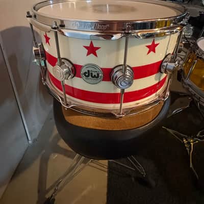 DW 14" x 7" Collector's Series Pure Maple Snare Drum - D.C. Flag Lacquer With Chrome Hardware - Washington D.C. Flag image 1