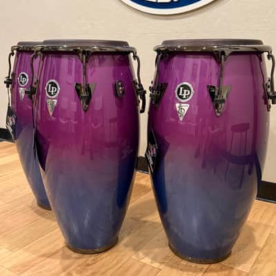 ~NEW!~ LP Latin Percussion Tony Succar Signature New Zealand Pine Quinto/Conga/Tumba Trio Set in Rainbow Lacquer with Black Nickel Hardware & Black Skyn Heads image 3