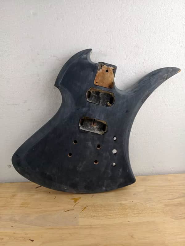 Unknown Black Mockingbird Style Guitar Body