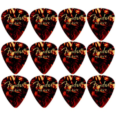 Fender Classic Celluloid 351 Shape Guitar Picks, Heavy, Tortoise Shell, 12-Pack image 4