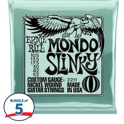 Ernie Ball 2211 Mondo Slinky Nickel Wound Electric Guitar Strings - .0105-.052 (5-pack) image 2