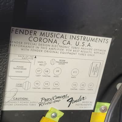 Fender Pro Reverb 2001 1x12 Combo - Black image 24