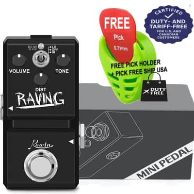 Rowin RAVING Heavy Metal Distortion Effect Nano Pedal True Bypass, FREE PICKS + HOLDER+ FREE SHIP USA image 4